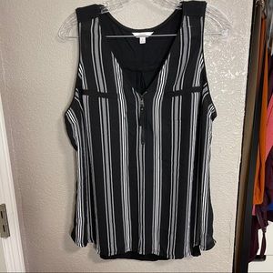 Candie's Black Tank with white stripes